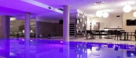Indoor pool, seasonal outdoor pool