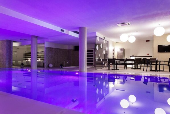 Indoor pool, seasonal outdoor pool