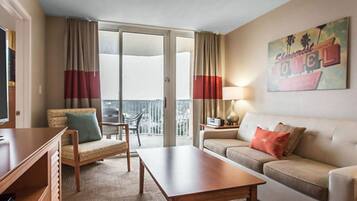 Suite, 2 Bedrooms, Kitchen | Living area | Flat-screen TV