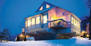 House, 2 Bedrooms | Front of property – evening/night