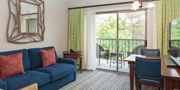 Deluxe Villa, 1 Bedroom, Kitchen | Living area | Flat-screen TV, fireplace