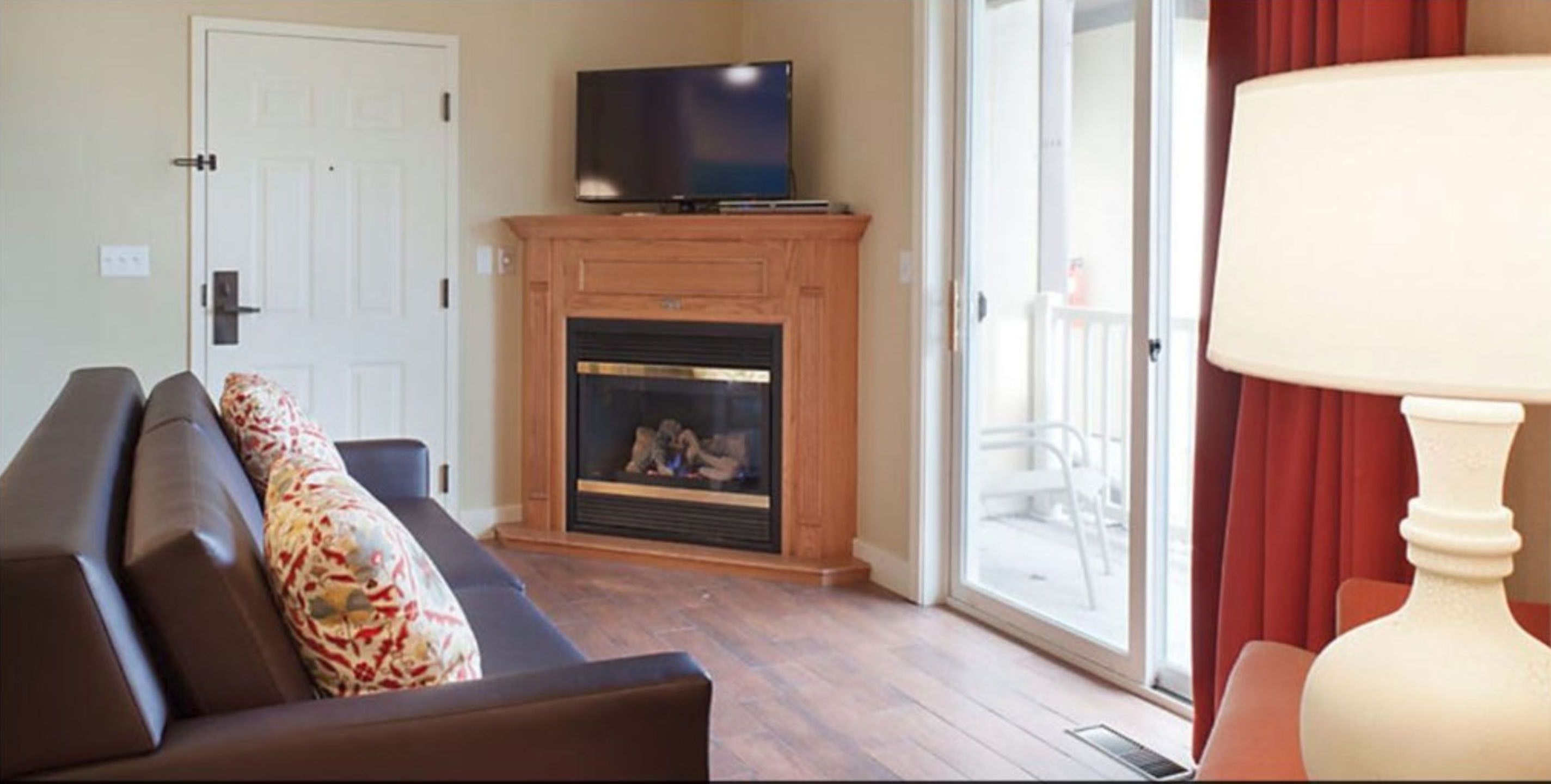 Condo, 1 Bedroom, Fireplace | Living area | Flat-screen TV, fireplace, DVD player