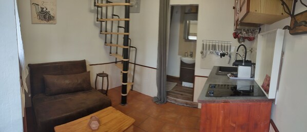 Fernseher, Tischfußball, Tischtennisplatte, Bücher