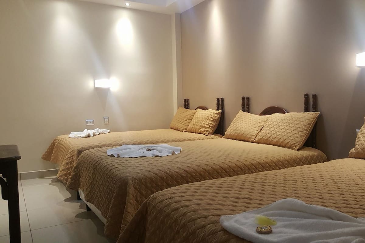 Triple Room, Multiple Beds, Non Smoking | Desk, iron/ironing board (on request), WiFi (free), bed sheets