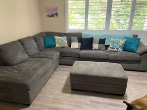 TV, DVD player, books, video library