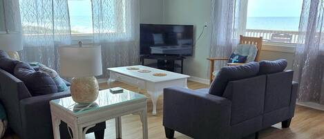 Televisión, reproductor de DVD, libros