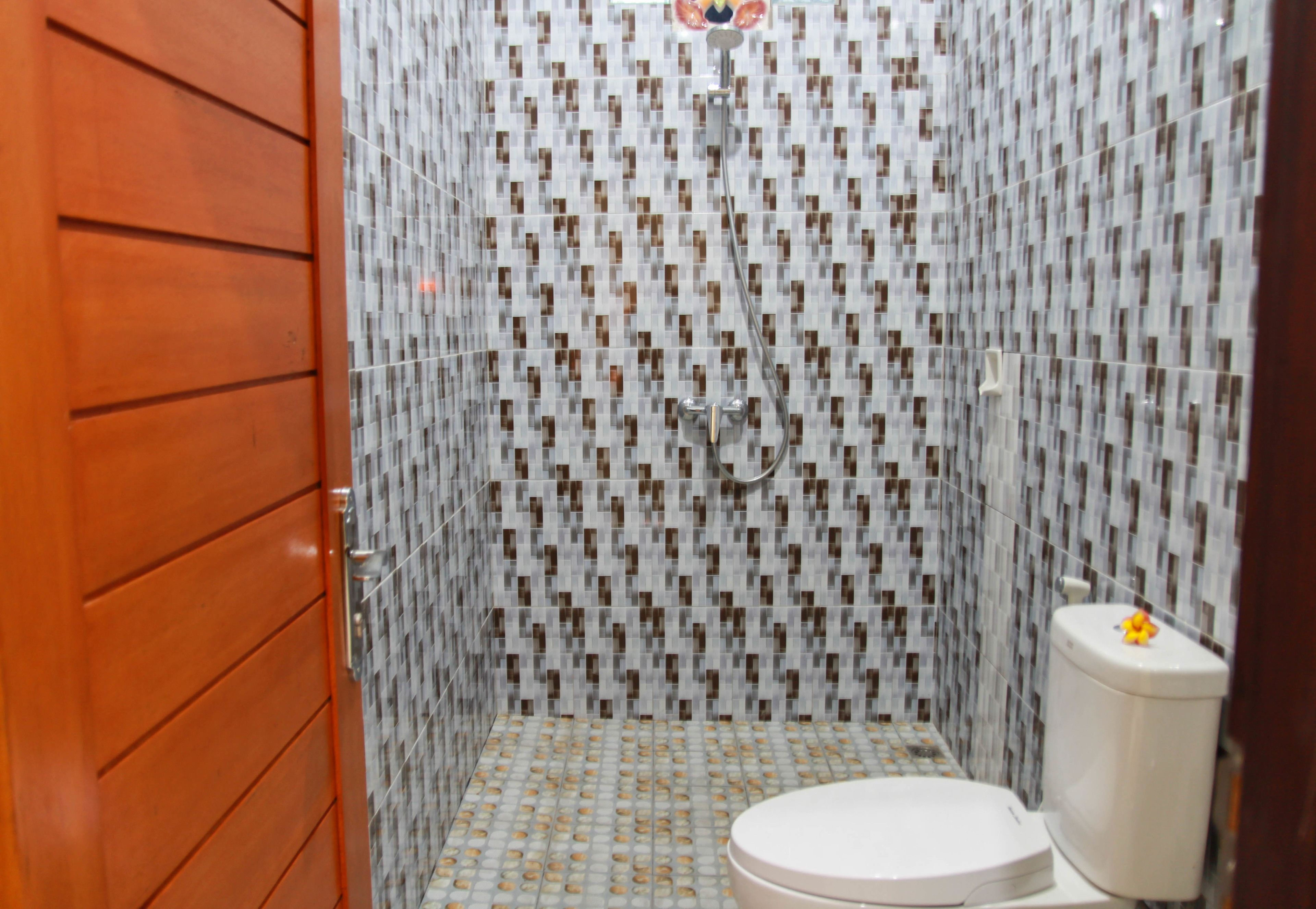 Douche, articles de toilette gratuits, bidet, serviettes fournies