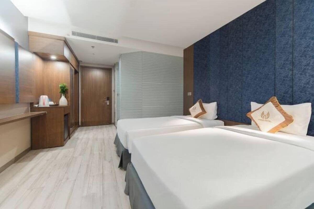 17 sovrum, sängtillbehör av högsta kvalitet och minibar