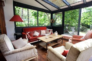 Televisor, llar de foc, reproductor de DVD i futbolí 