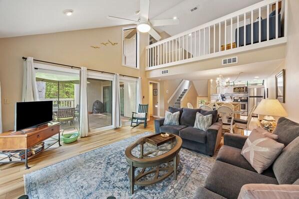 TV, DVD player, books