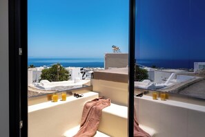 Suite (Santorini Cave 80m away ANNEXbuilding) | Sábanas de algodón egipcio y ropa de cama de alta calidad