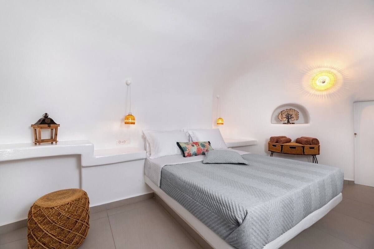 Suite (Santorini Cave 80m away ANNEXbuilding) | Sábanas de algodón egipcio y ropa de cama de alta calidad 