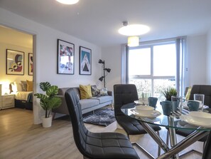 Business Apartment, 2 Bedrooms, Non Smoking | Living area | Flat-screen TV, Netflix - Tudors eSuites Birmingham Canalside with Gated Parking (Birmingham)