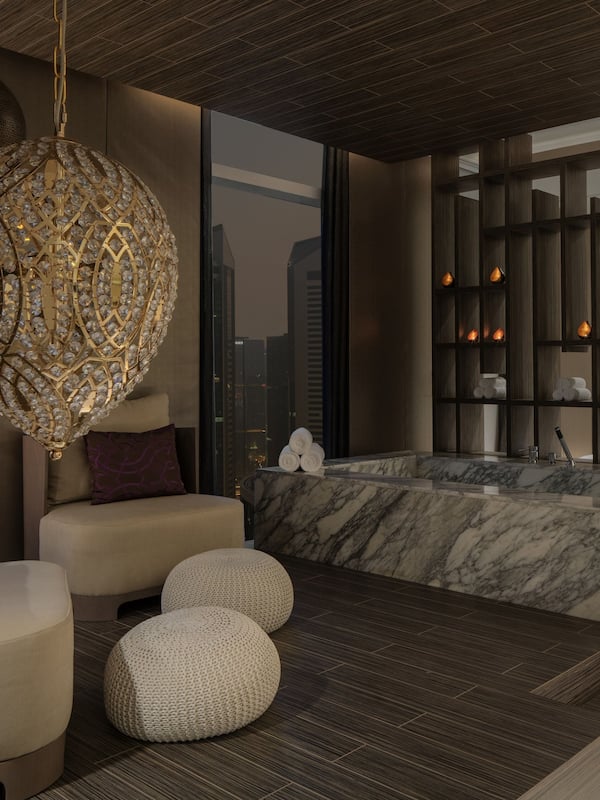 Espace de soins pour les couples, sauna, bain à remous, hammam