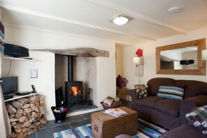 Fireplace - Riverside Cottage (Truro)