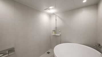 Premium Double Room | Bathroom | Separate tub and shower, deep soaking tub, free toiletries, hair dryer