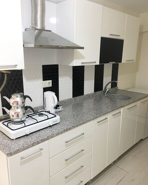 Apartment, 1 Bedroom | Private kitchen | Fridge, stovetop, electric kettle, cookware/dishes/utensils - Eskisehir Suit (Eskisehir)