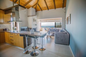 Villa | Private kitchen | Full-size fridge, microwave, oven, stovetop - Teatro Villa (Aigialeia)