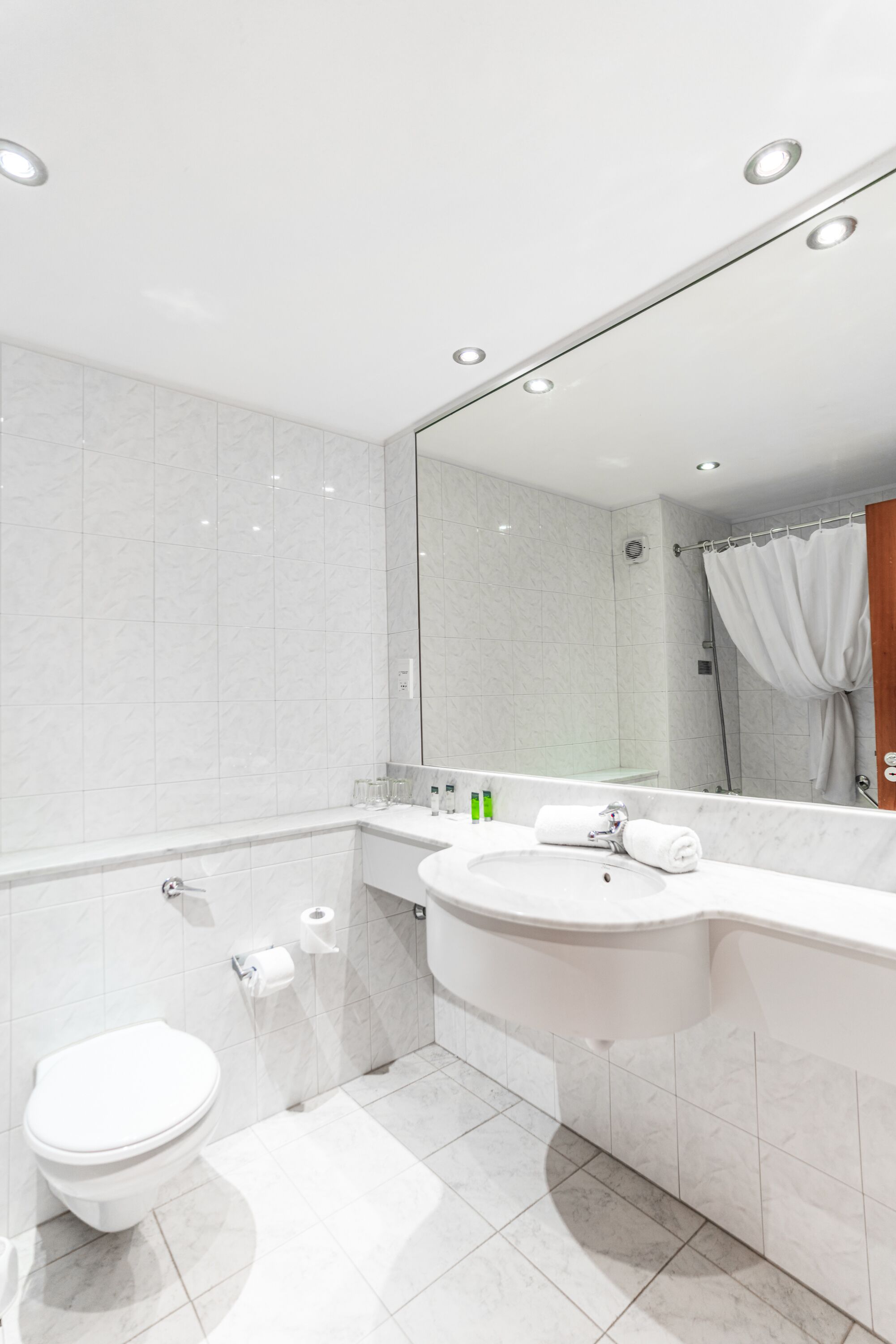 combined shower/bathtub, hair dryer, towels