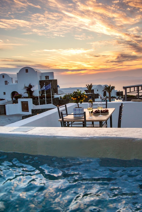 Grand Suite, Hot Tub, Sea View (Ammoudi) | Balcony view - Apanomeria Boutique Residence (Santorini)
