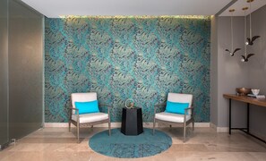 Lobby sitting area - Trendy 1BR Apartment in Cruz con Mar brand new building by Happy Address (Playa del Carmen)