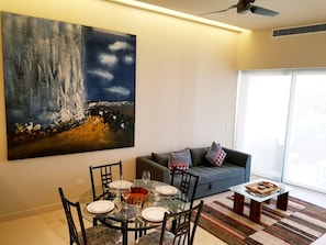 Apartment | Living area | Flat-screen TV - Pleasant 1BR a few step away from the beach by Happy Address (Playa del Carmen)