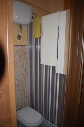 Dusche, Regendusche, Bidet, Handtücher