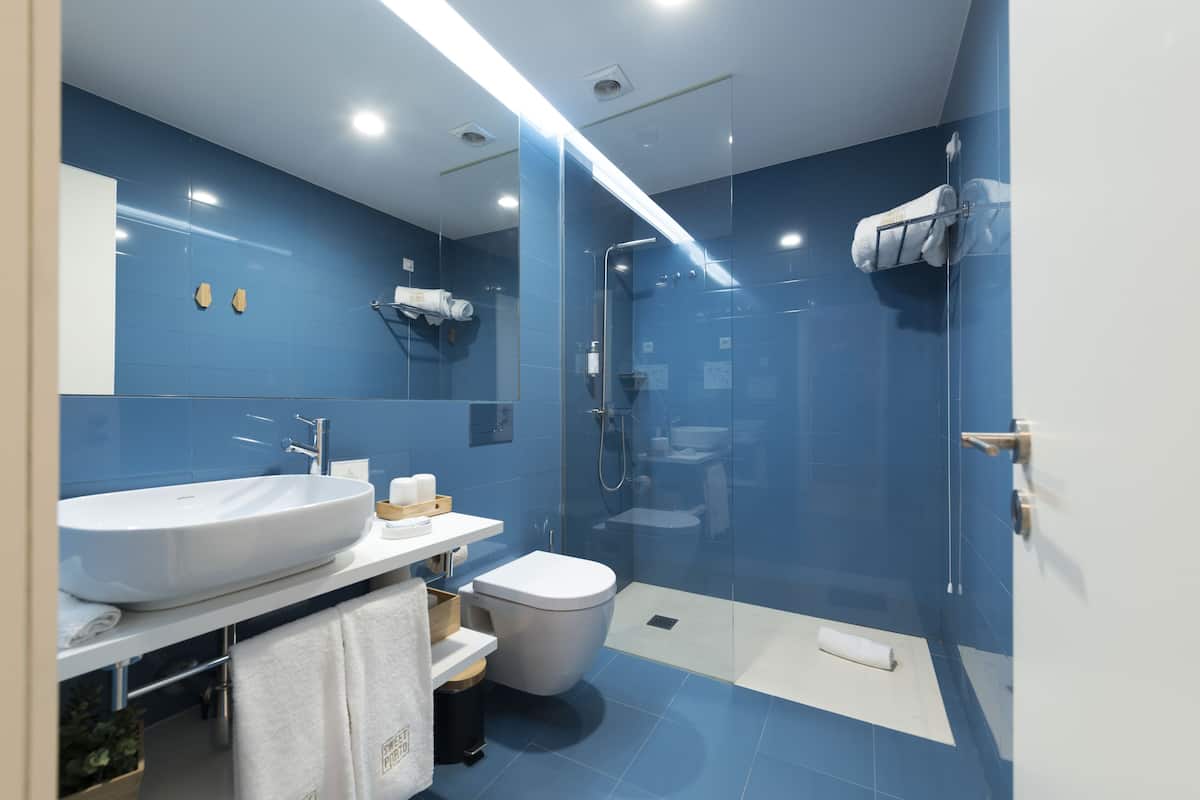 apartment, 1 bedroom, garden view (without elevator) | bathroom | shower, free toiletries, hair dryer, towels