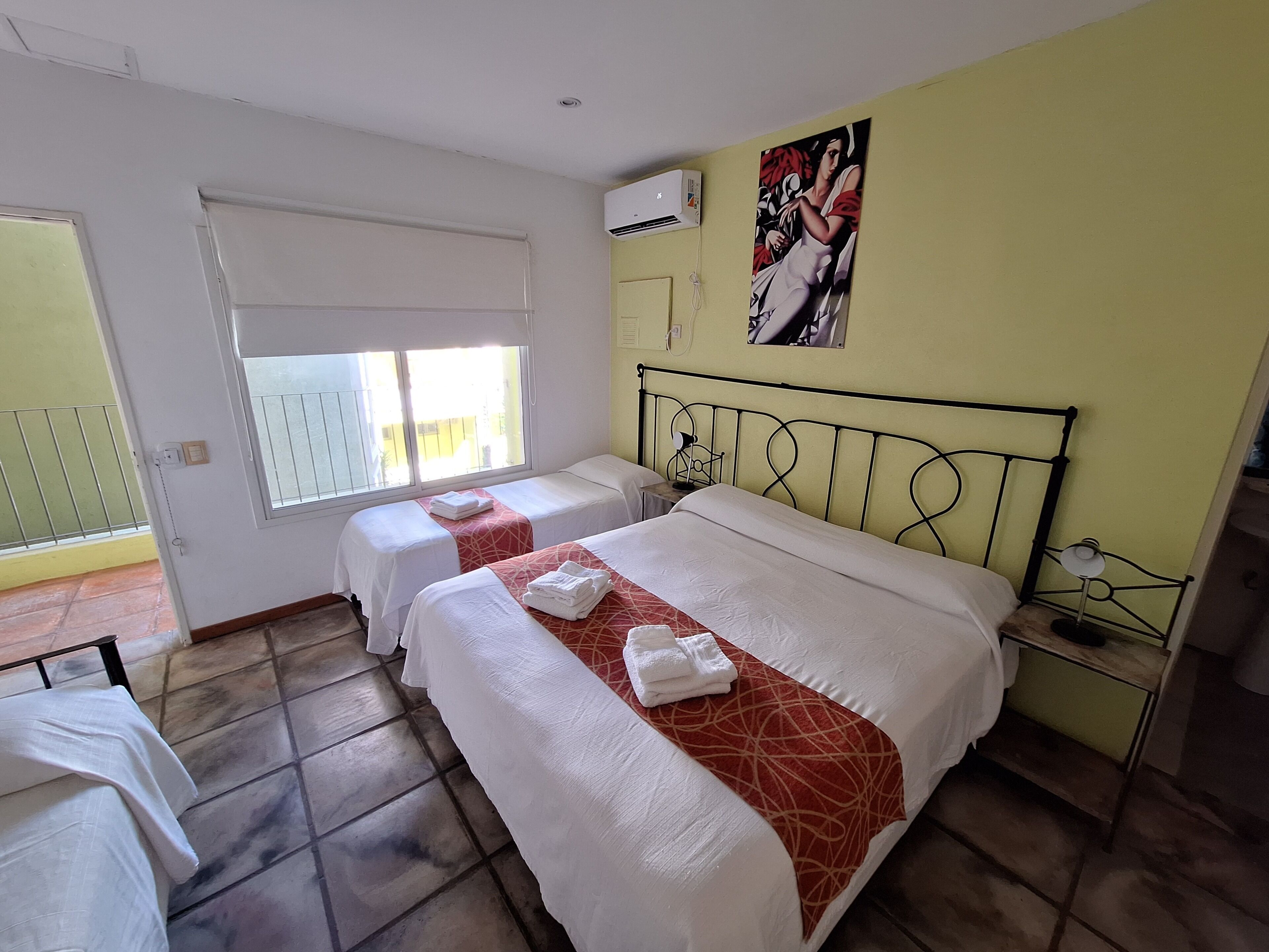 Desk, blackout curtains, free WiFi, bed sheets