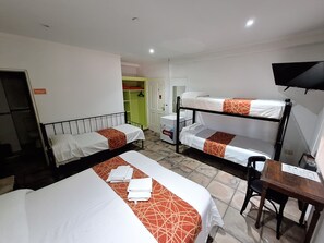 Desk, blackout curtains, free WiFi, bed sheets