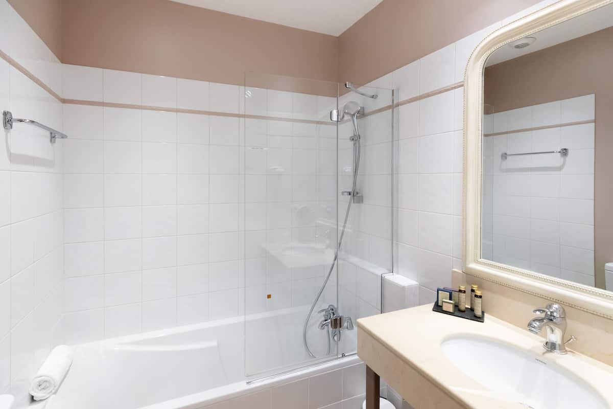 free toiletries, hair dryer, towels, soap