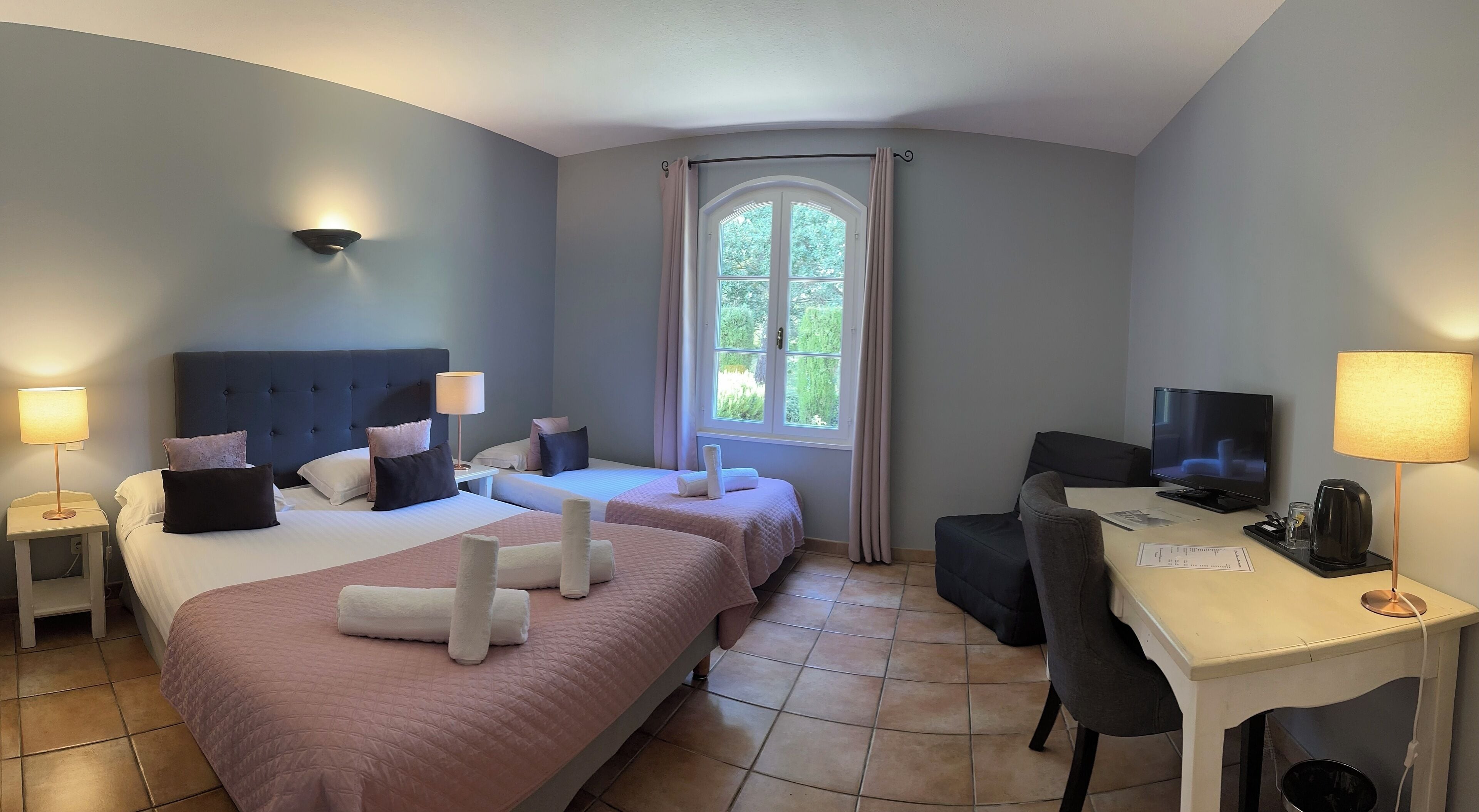superior triple room, ensuite, garden view | 1 bedroom, in-room safe, individually decorated, individually furnished