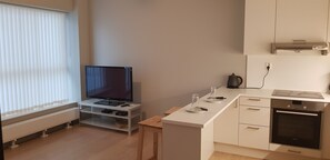 Leilighet – city, 1 queensize-seng, byutsikt | 1 soverom, skrivebord, wi-fi (inkludert) og sengetøy