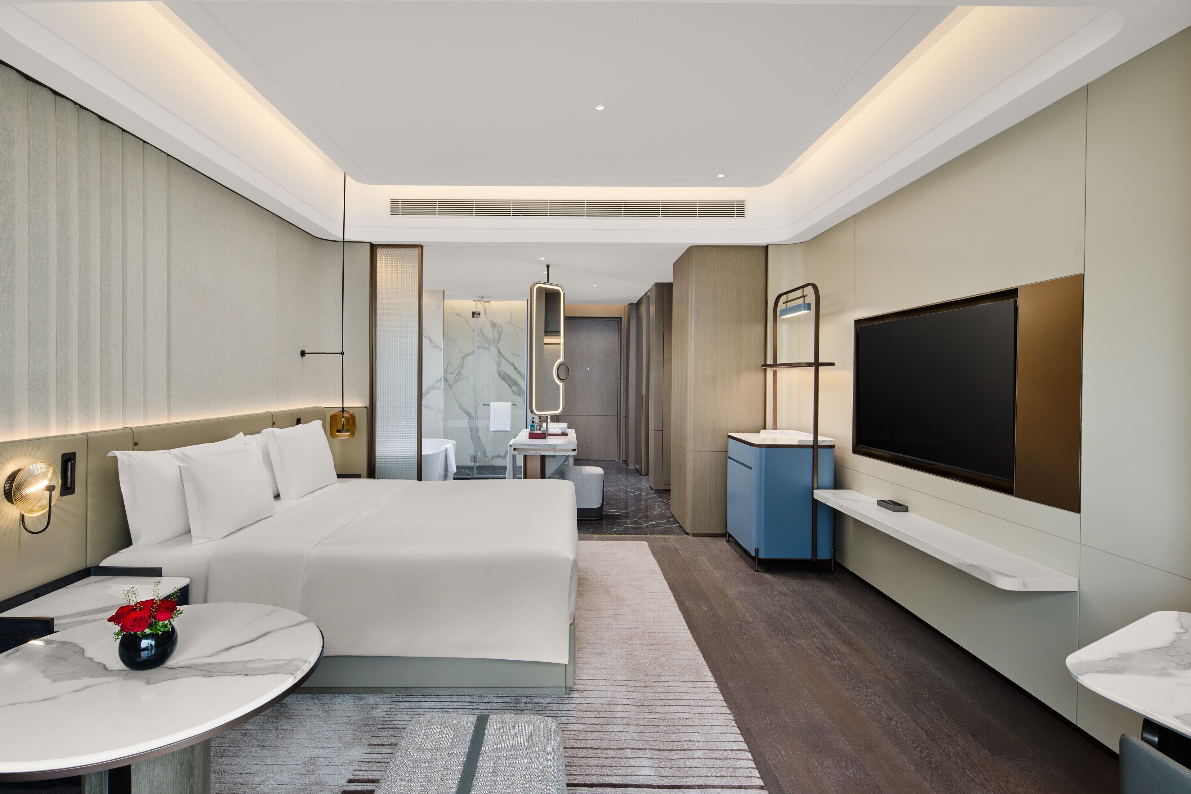 Chambre Standard, 1 très grand lit, accès au salon club