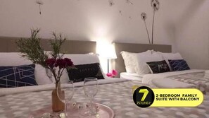 2-Bedroom Family Suite with Balcony | Individually decorated, individually furnished, desk, laptop workspace