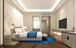 Desk, blackout curtains, iron/ironing board, free WiFi - QILU LUXURY BLUE HORIZON HOTEL (Weihai)
