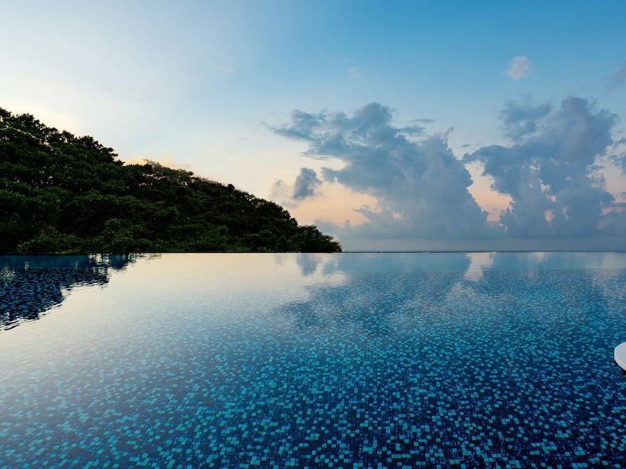 Outdoor pool, pool loungers