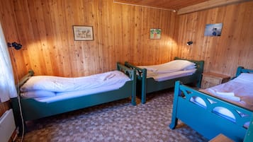 Desk, laptop workspace, free WiFi, bed sheets