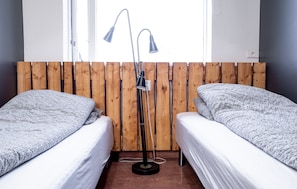 Blackout curtains, free WiFi, bed sheets