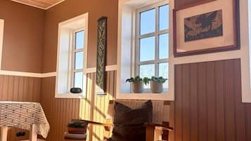 Jóhannshús - Traditional Icelandic house | Living area | 29-inch flat-screen TV with digital channels, DVD player