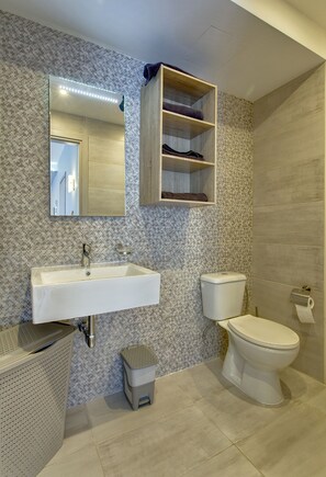Appartamento, 1 camera da letto, balcone | Bagno | Doccia, asciugacapelli, asciugamani