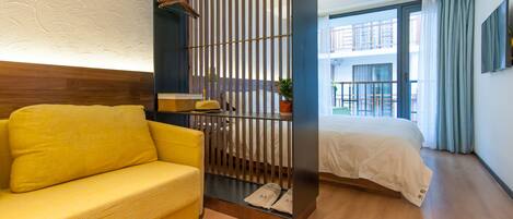 Double Room F | Desk, blackout drapes, iron/ironing board, free WiFi