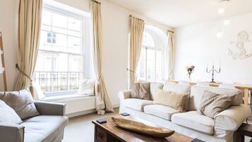 Apartment, 2 Bedrooms | Living room | 42-inch flat-screen TV with digital channels, TV, fireplace