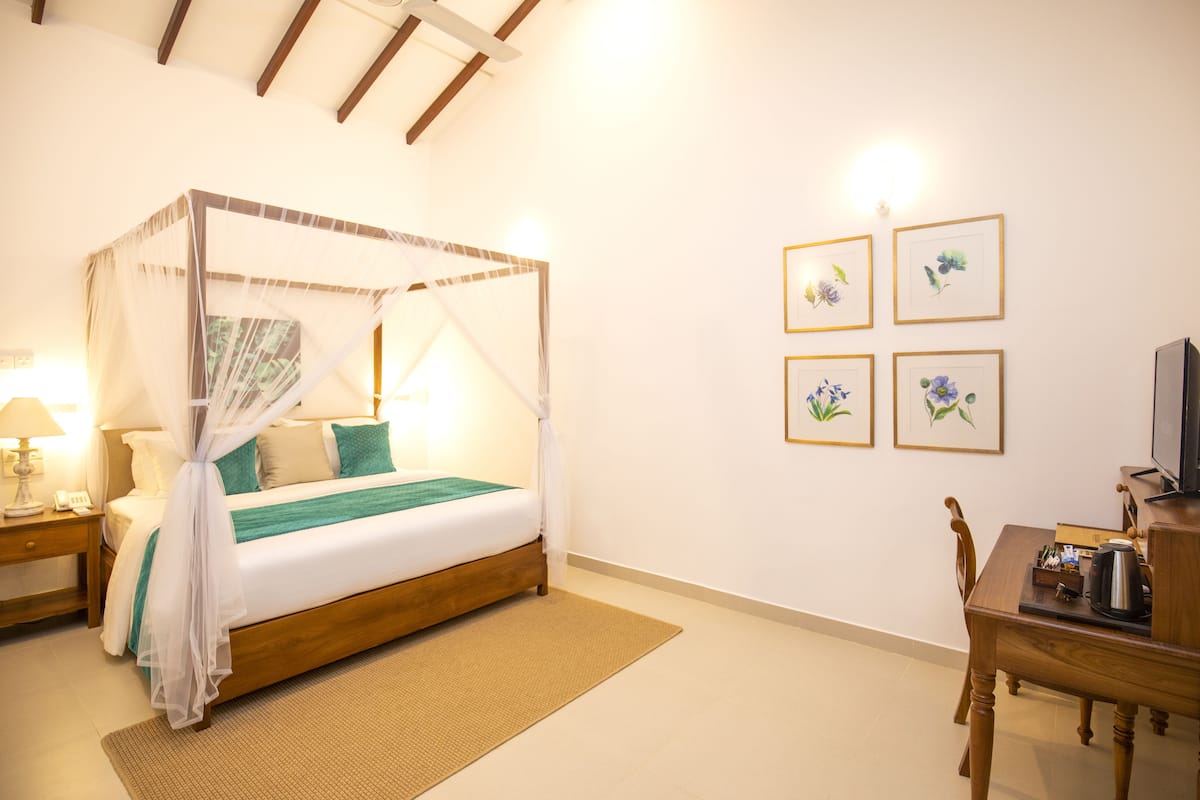 Phòng đôi Tiêu chuẩn, 1 giường cỡ king, hiên, quang cảnh vườn | 1 phòng ngủ, bộ trải giường bằng vải cotton Ai Cập