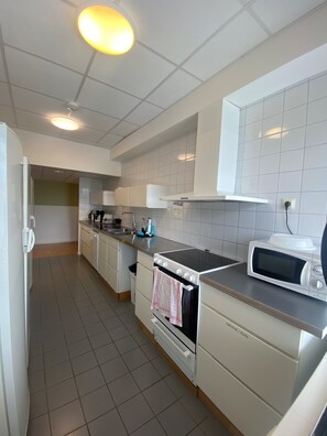 Basic Room, City View | Dapur peribadi | Peti sejuk/penyejuk beku saiz penuh, ketuhar gelombang mikro, ketuhar