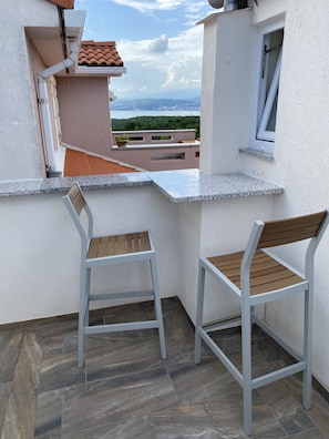 Family Studio, 1 Bedroom, Terrace, Partial Sea View | Terrace/patio