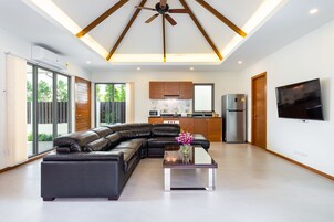 4-Bedroom Villa with Private Pool | Living area | Flat-screen TV