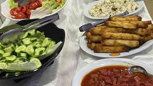 A buffet table with various dishes including salads, meats, and vegetables. - BALKAN PALACE EDIRNE (Edirne)