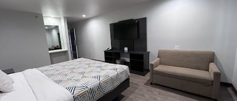 Blackout curtains, iron/ironing board, free WiFi, bed sheets