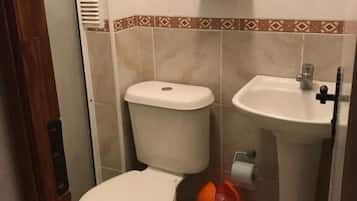 Shower, free toiletries, hair dryer, bidet